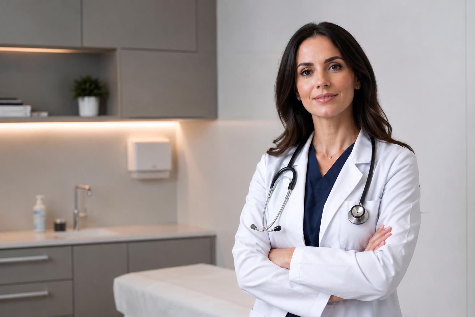 Medic într-un cabinet modern